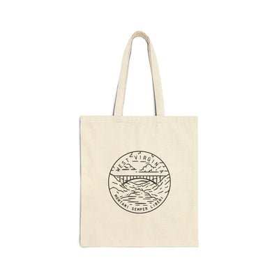West Virginia State Motto Tote Bag Natural / 15" x 16" - The Northwest Store