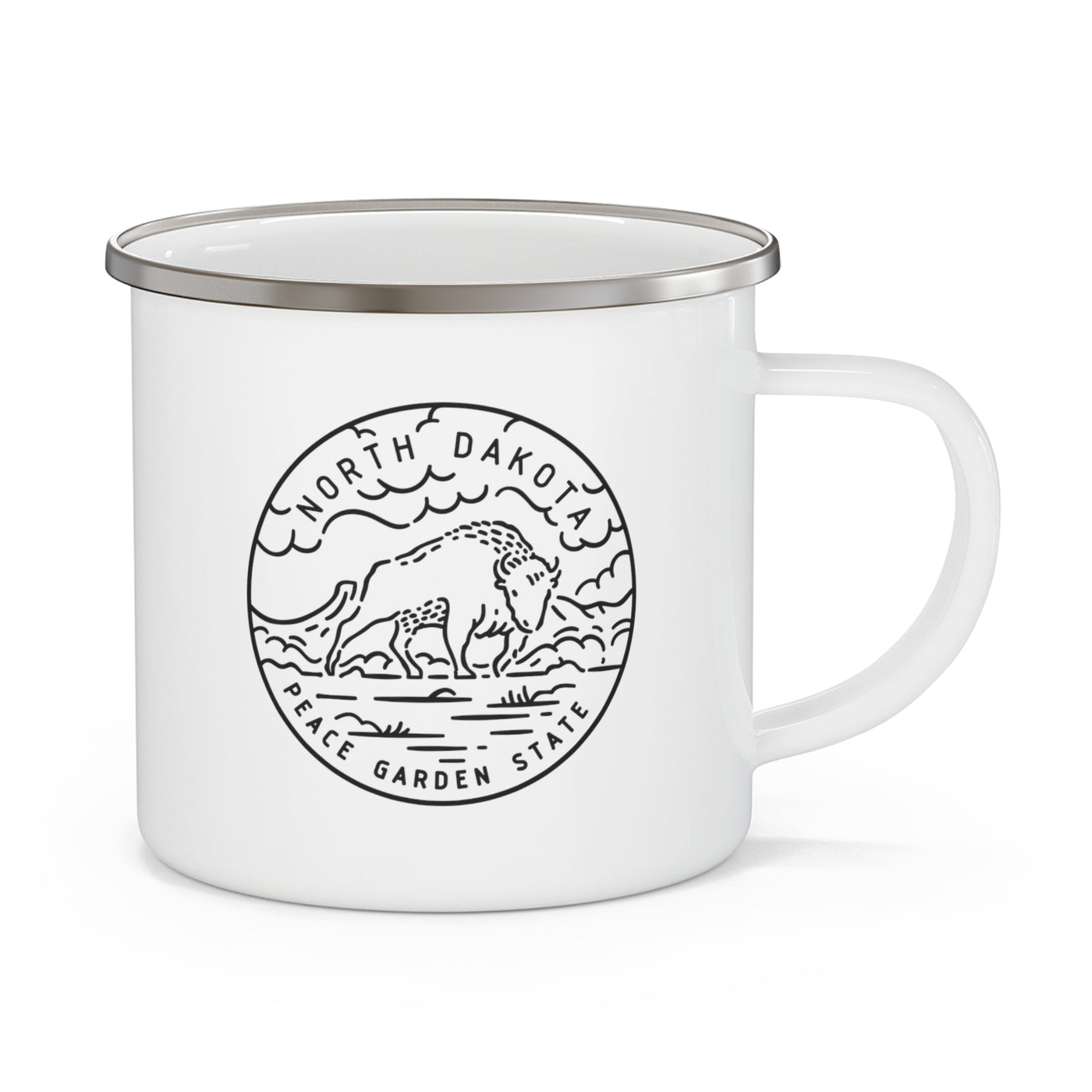 North Dakota State Motto Enamel Camping Mug
