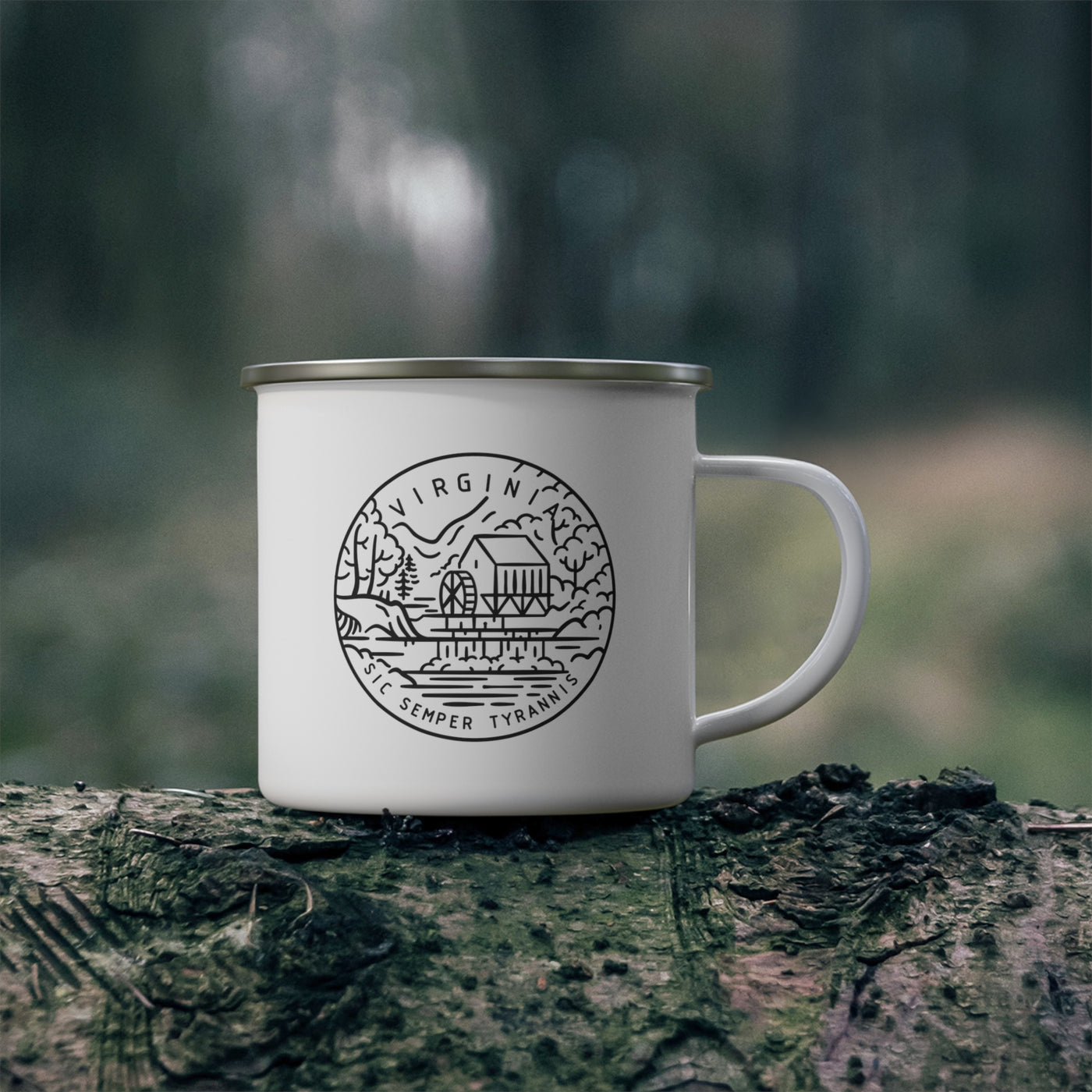 Virginia State Motto Enamel Camping Mug
