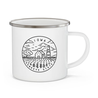 Iowa State Motto Enamel Camping Mug