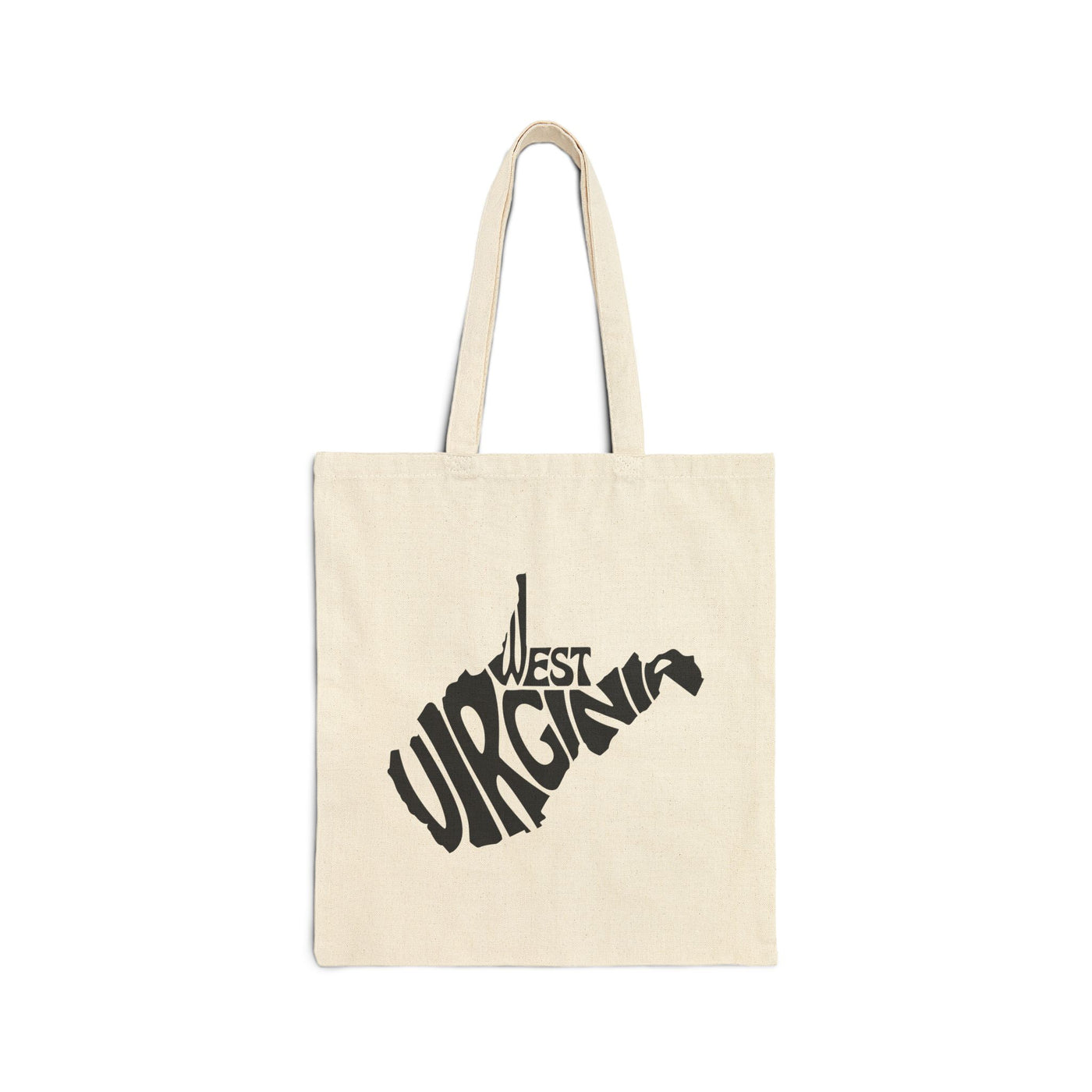 West Virginia State Shape Tote Bag Natural / 15" x 16" - The Northwest Store