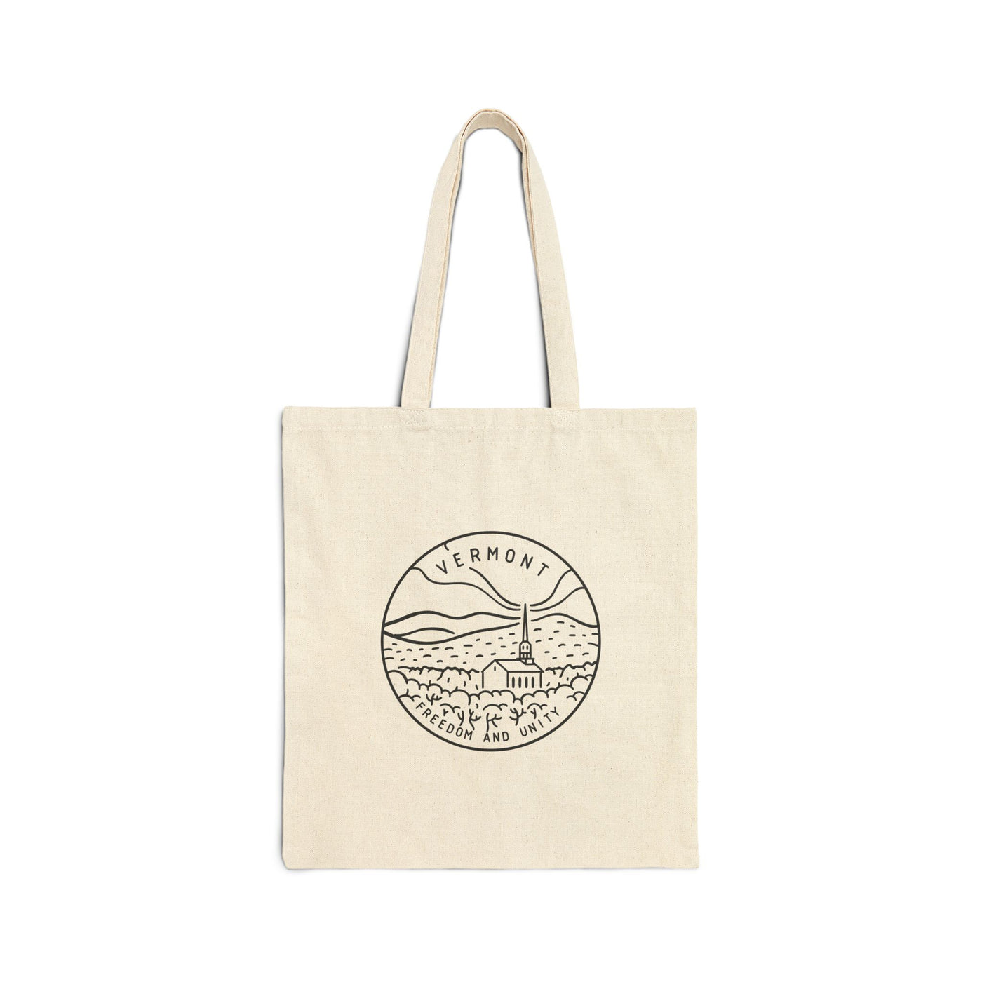 Vermont State Motto Tote Bag Natural / 15" x 16" - The Northwest Store