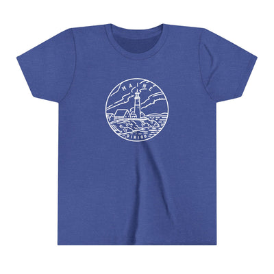 Maine State Motto Kids T-Shirt Heather True Royal / S - The Northwest Store