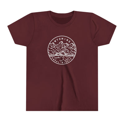 Wyoming State Motto Kids T-Shirt Maroon / S - The Northwest Store