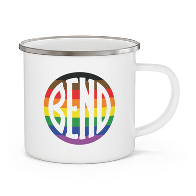 Bend Oregon Rainbow Enamel Campfire Mug