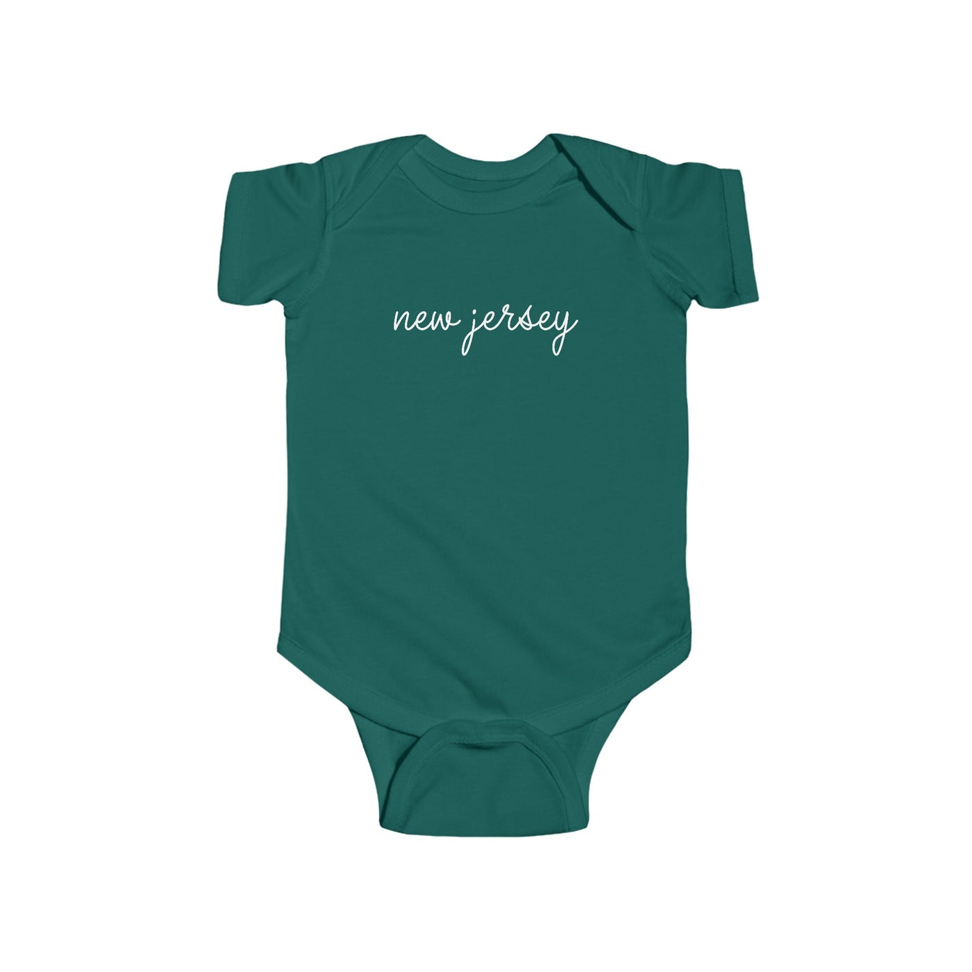 New Jersey Script Baby Bodysuit Forest / NB (0-3M) - The Northwest Store