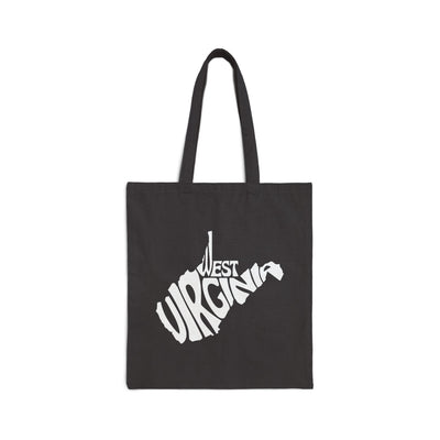 West Virginia State Shape Tote Bag Black / 15" x 16" - The Northwest Store