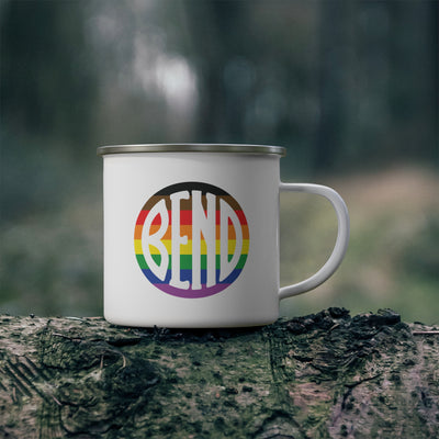 Bend Oregon Rainbow Enamel Campfire Mug