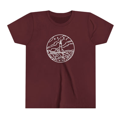 Maine State Motto Kids T-Shirt Maroon / S - The Northwest Store