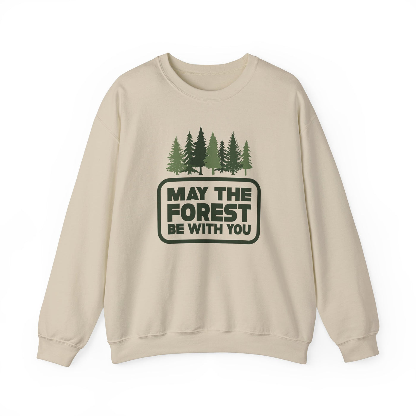 May The Forest Be With You Crewneck Sweatshirt Color Sand / S - The Northwest Store