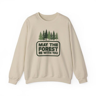 May The Forest Be With You Crewneck Sweatshirt Color Sand / S - The Northwest Store