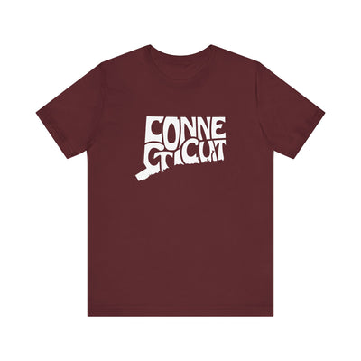 Connecticut State Shape Unisex T-Shirt Maroon / XS - The Northwest Store