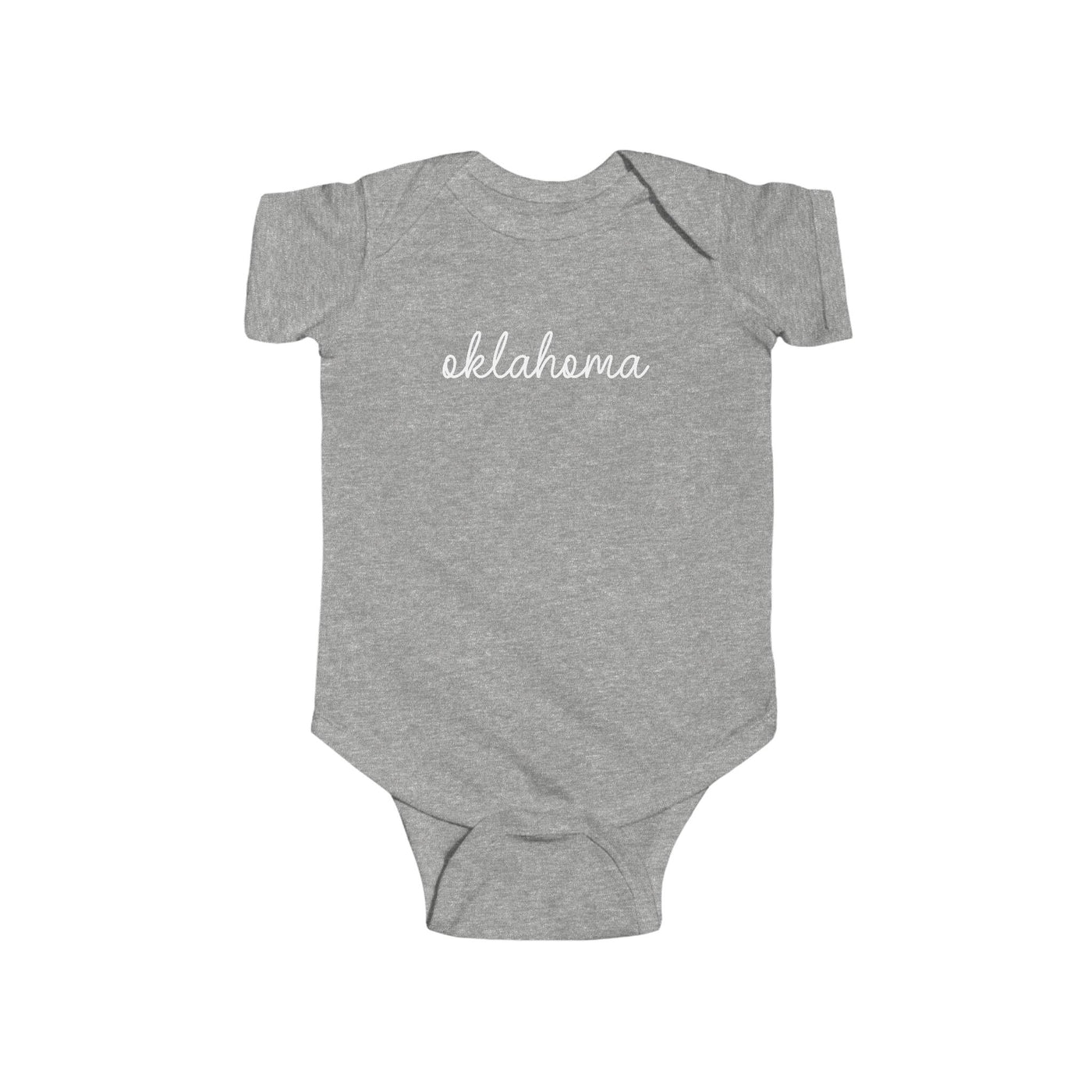 Oklahoma Script Baby Bodysuit Heather / NB (0-3M) - The Northwest Store