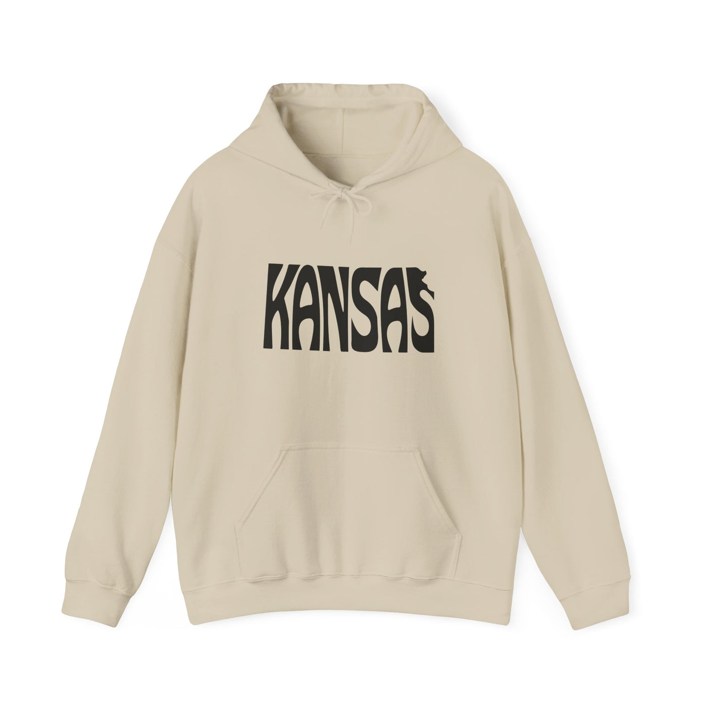 Kansas State Shape Hooded Sweatshirt Sand / S - The Northwest Store