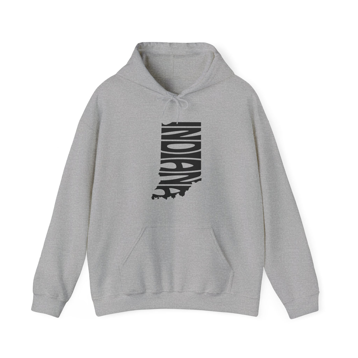 Indiana State Shape Hooded Sweatshirt Sport Grey / S - The Northwest Store