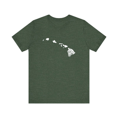 Hawaii State Shape Unisex T-Shirt Heather Forest / XS - The Northwest Store