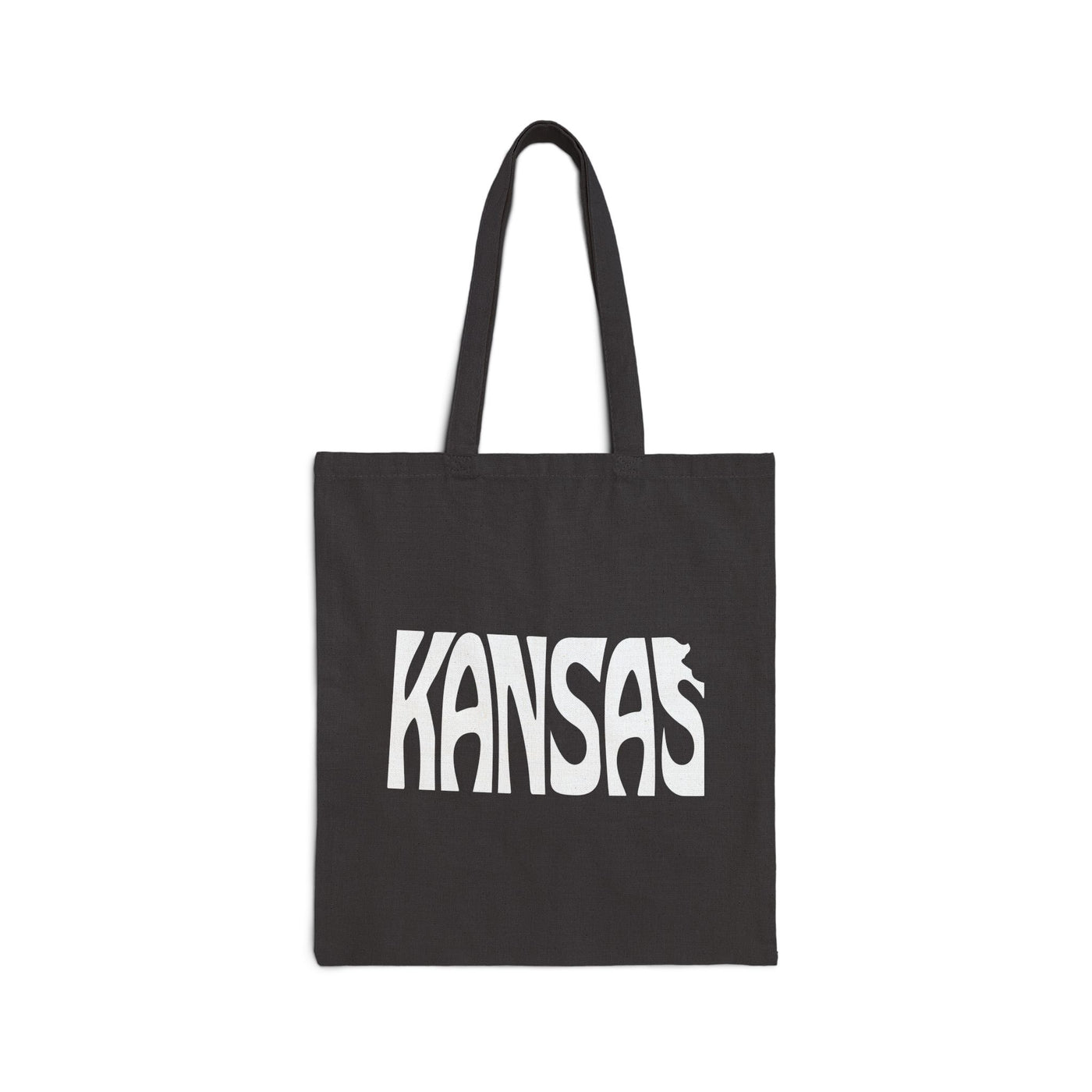 Kansas State Shape Tote Bag Black / 15" x 16" - The Northwest Store