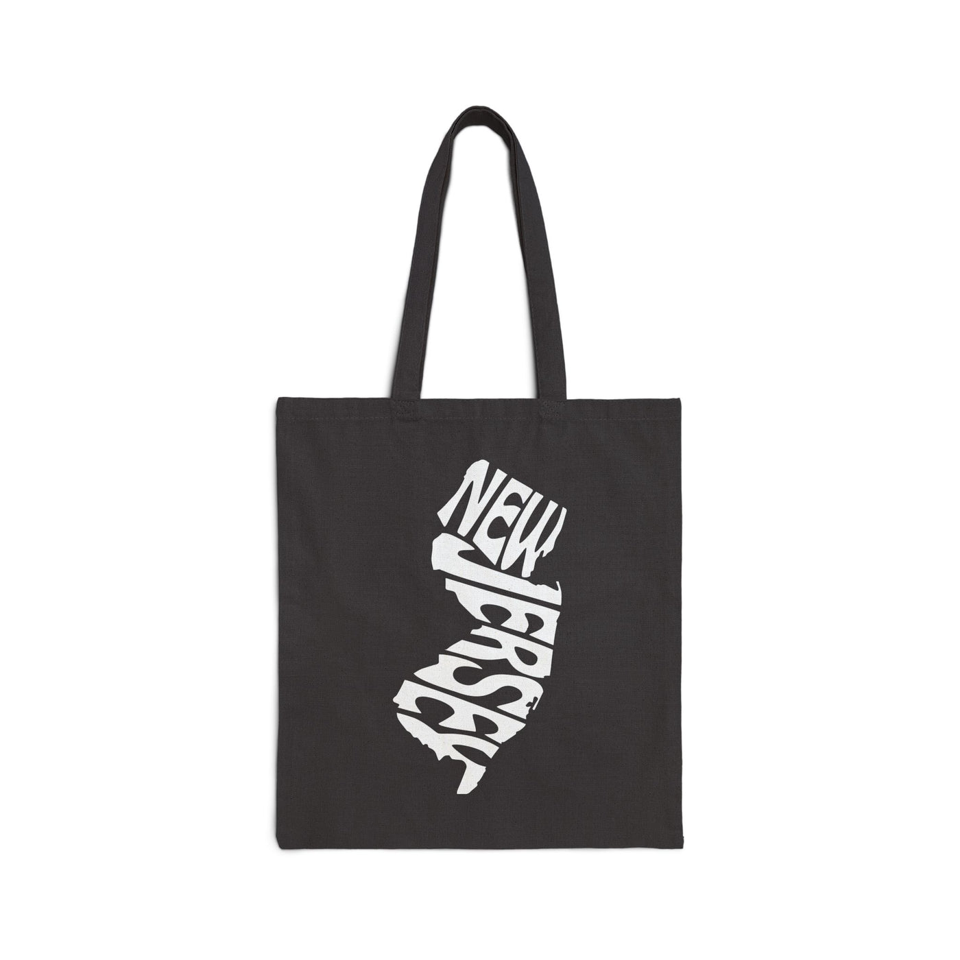 New Jersey State Shape Tote Bag Black / 15" x 16" - The Northwest Store