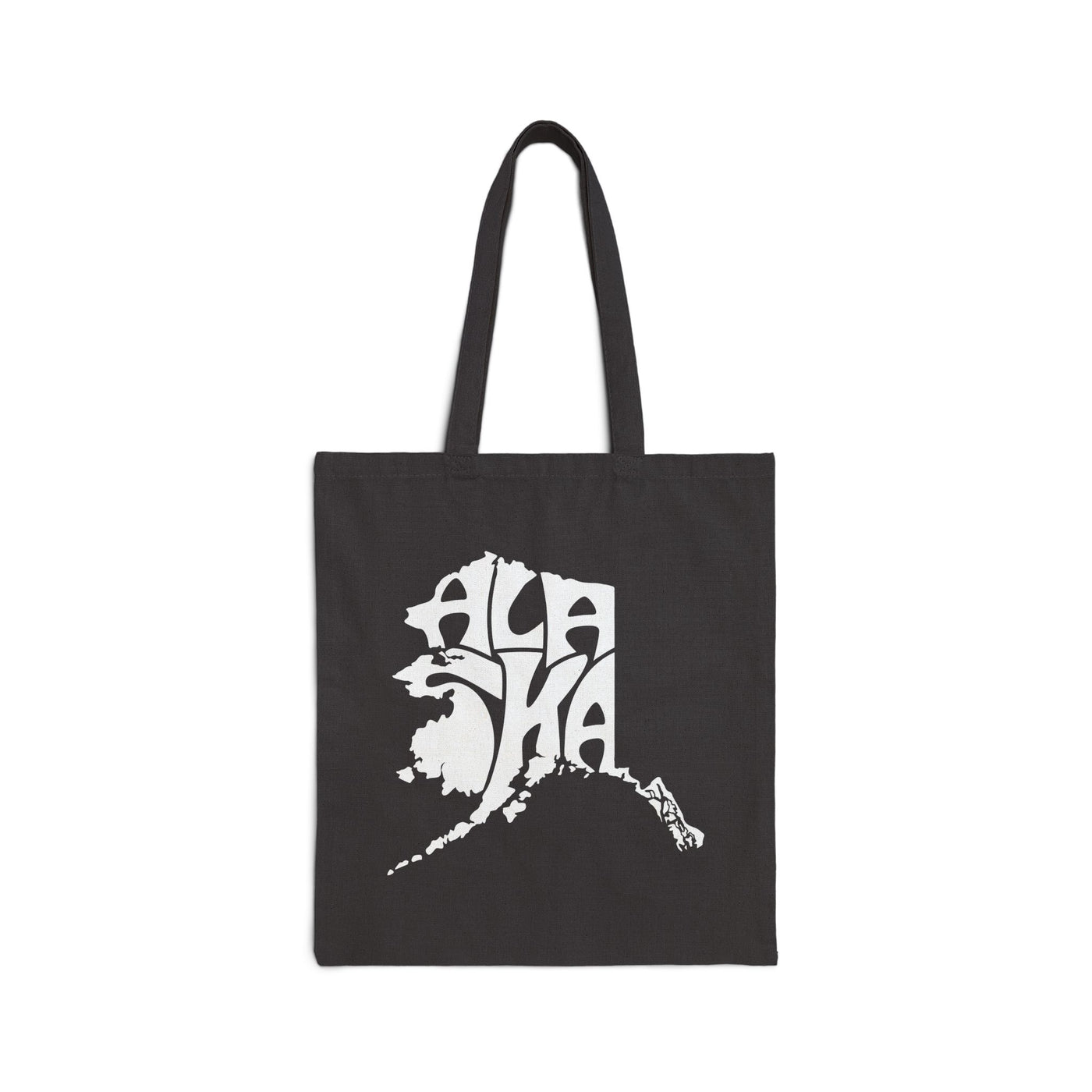 Alaska State Shape Tote Bag Black / 15" x 16" - The Northwest Store