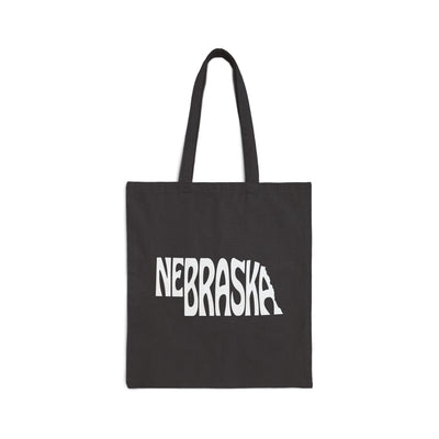 Nebraska State Shape Tote Bag Black / 15" x 16" - The Northwest Store