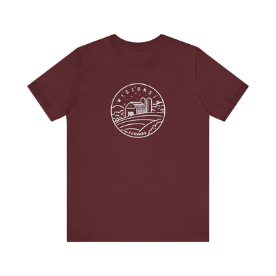 Wisconsin State Motto Unisex T-Shirt XS / Maroon - The Northwest Store