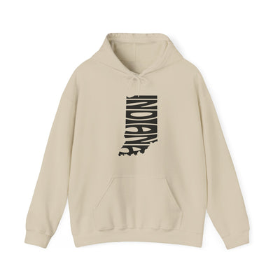 Indiana State Shape Hooded Sweatshirt Sand / S - The Northwest Store