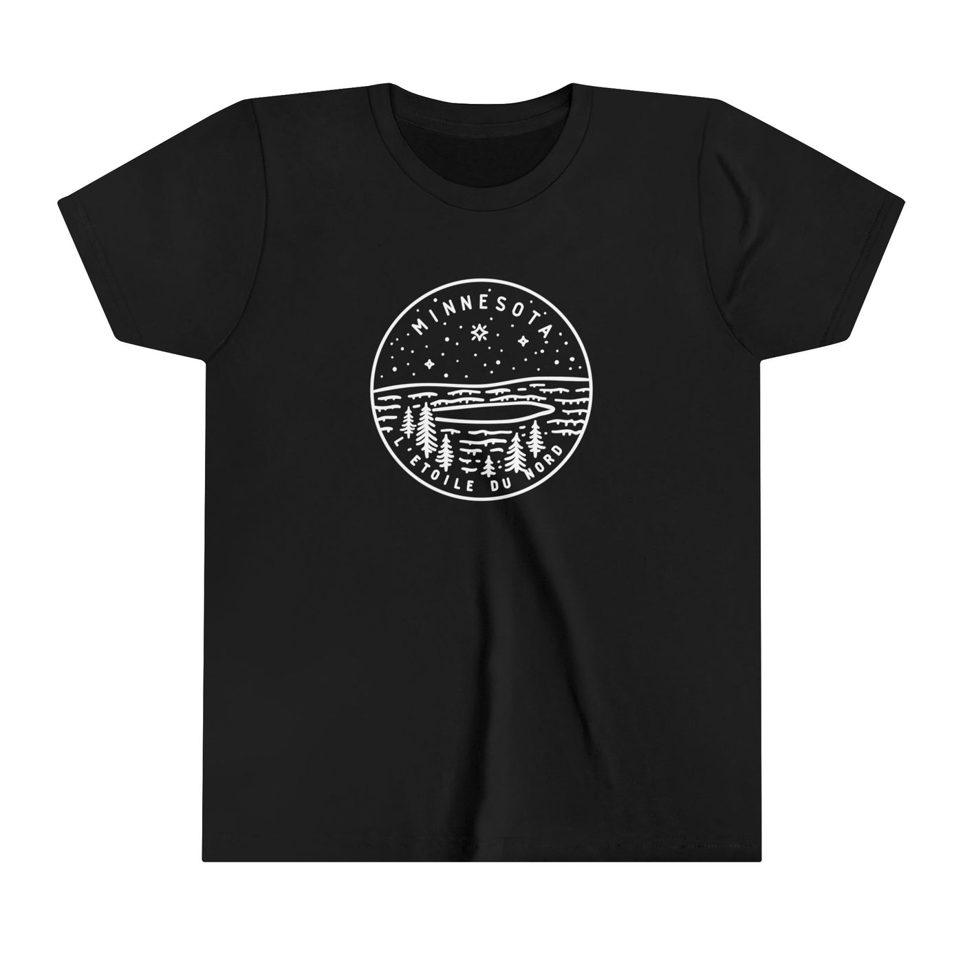 Minnesota State Motto Kids T-Shirt Black / S - The Northwest Store