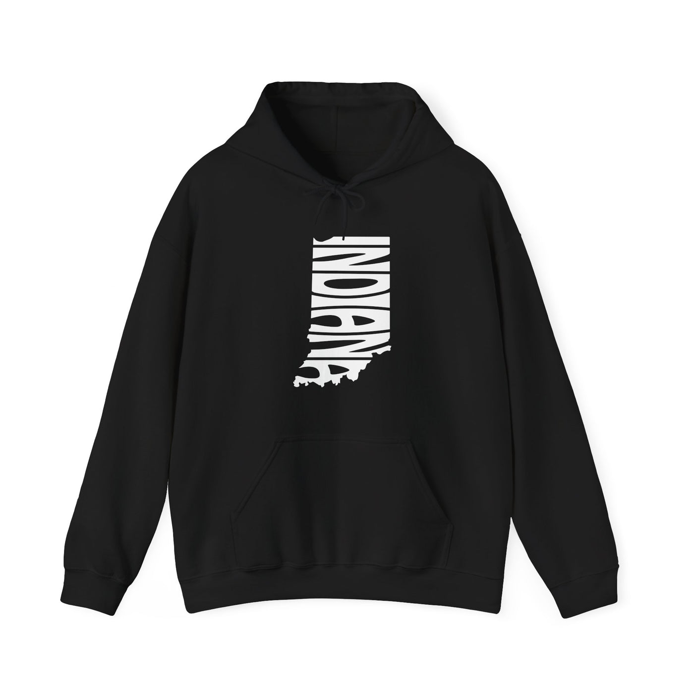 Indiana State Shape Hooded Sweatshirt Black / S - The Northwest Store