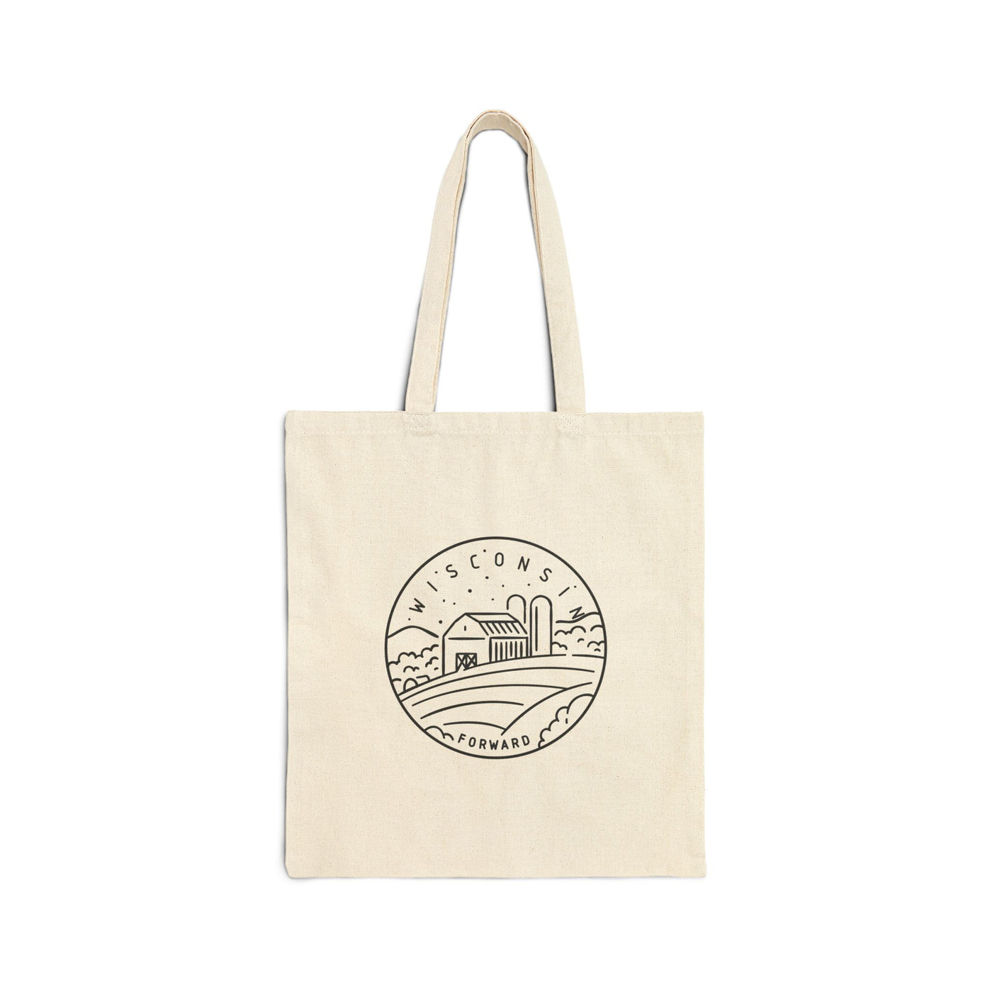 Wisconsin State Motto Tote Bag Natural / 15" x 16" - The Northwest Store