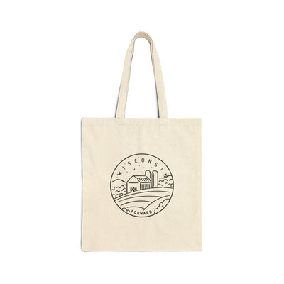 Wisconsin State Motto Tote Bag Natural / 15" x 16" - The Northwest Store