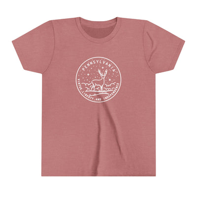 Pennsylvania State Motto Kids T-Shirt Heather Mauve / S - The Northwest Store