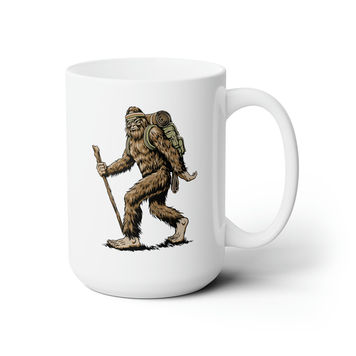 Hiking Sasquatch 15 oz Ceramic Mug