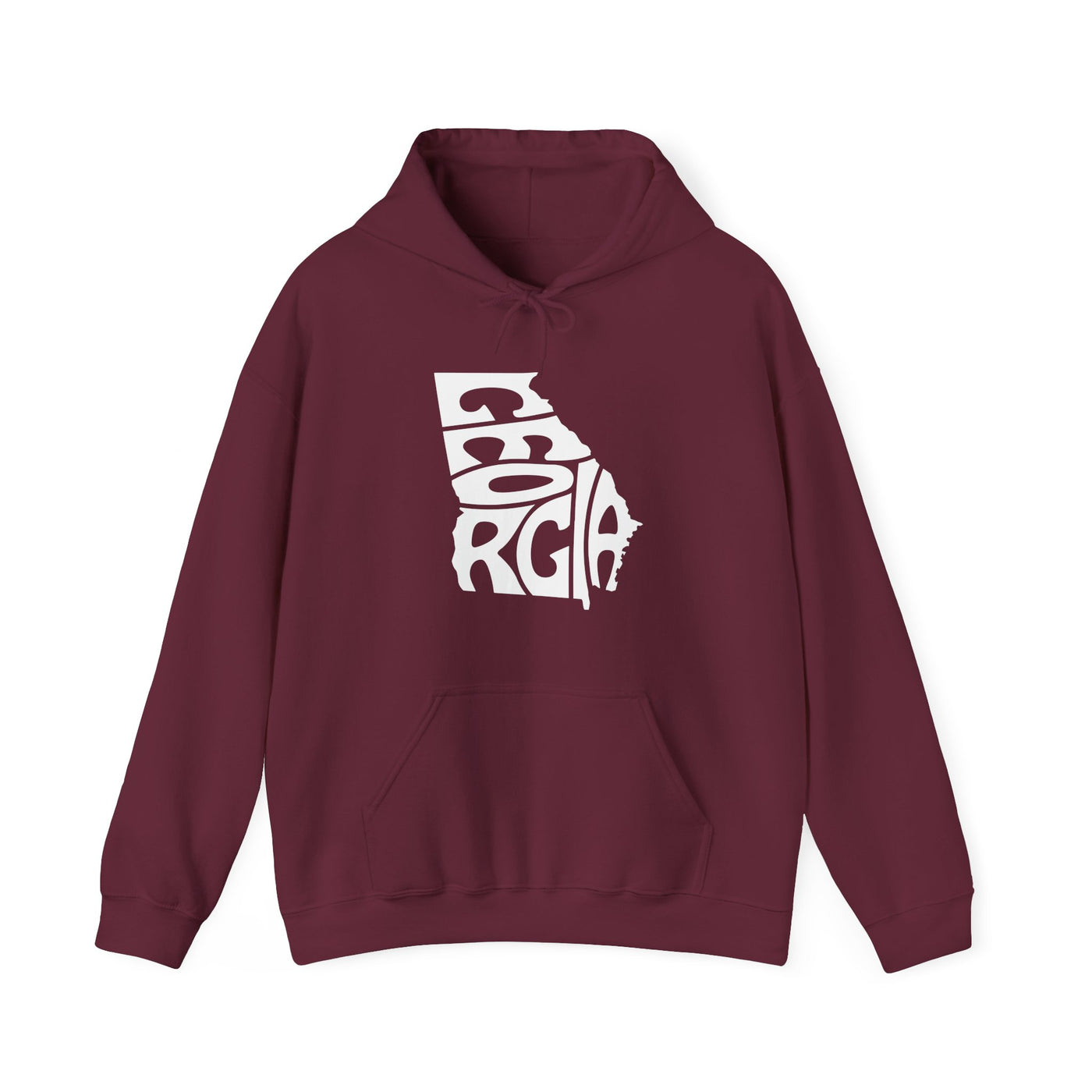 Georgia State Shape Hooded Sweatshirt Maroon / S - The Northwest Store