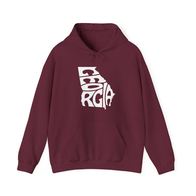 Georgia State Shape Hooded Sweatshirt Maroon / S - The Northwest Store