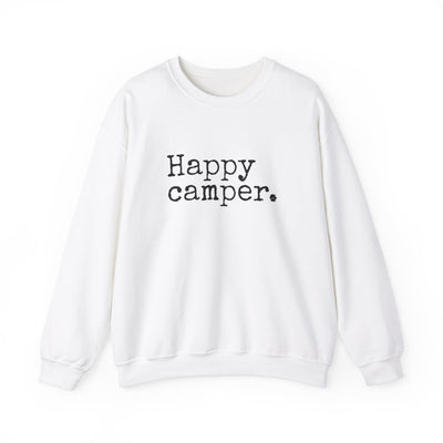 Happy Camper Crewneck Sweatshirt S / White - The Northwest Store