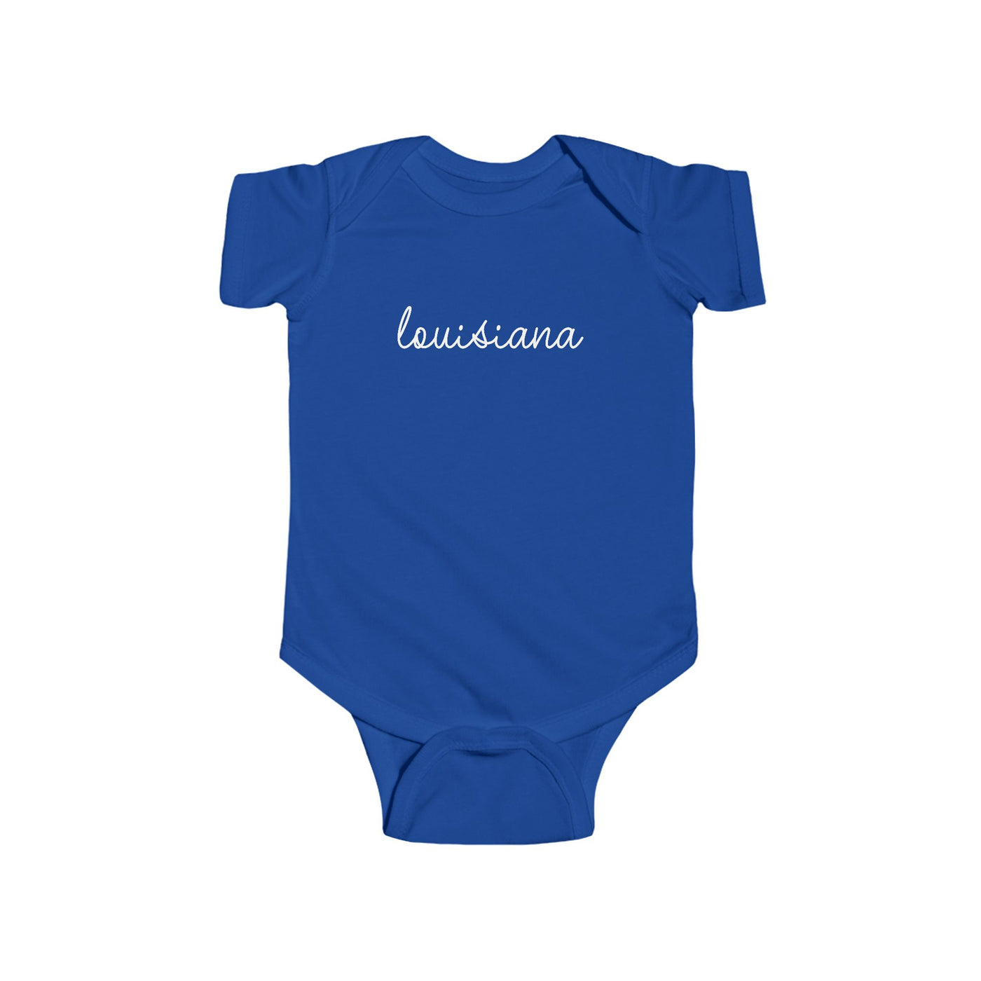 Louisiana Script Baby Bodysuit Royal / NB (0-3M) - The Northwest Store