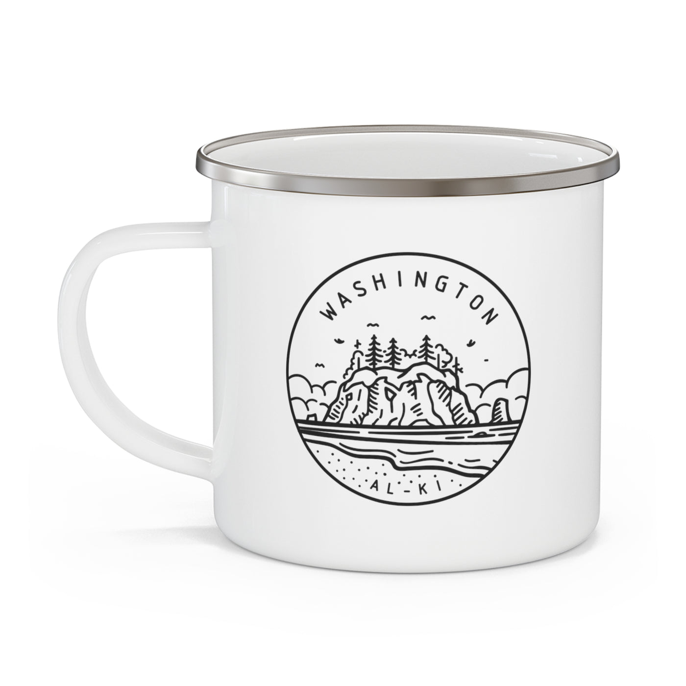 Washington State Motto Enamel Camping Mug