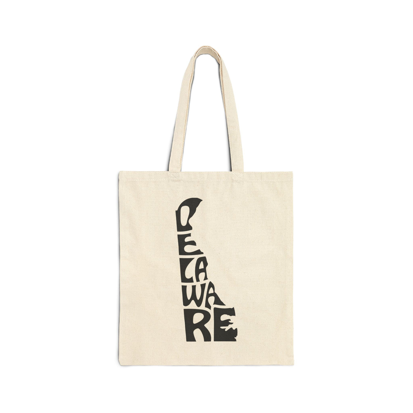 Delaware State Shape Tote Bag Natural / 15" x 16" - The Northwest Store