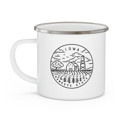 Iowa State Motto Enamel Camping Mug