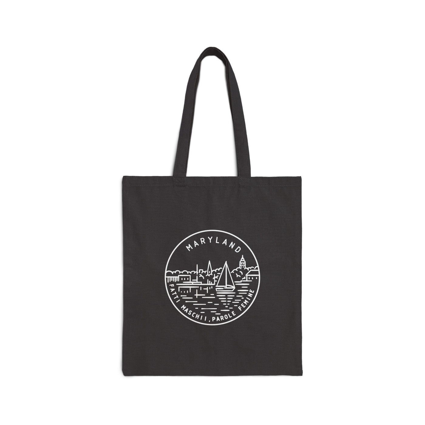 Maryland State Motto Tote Bag Black / 15" x 16" - The Northwest Store