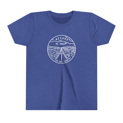 Nevada State Motto Kids T-Shirt Heather True Royal / S - The Northwest Store