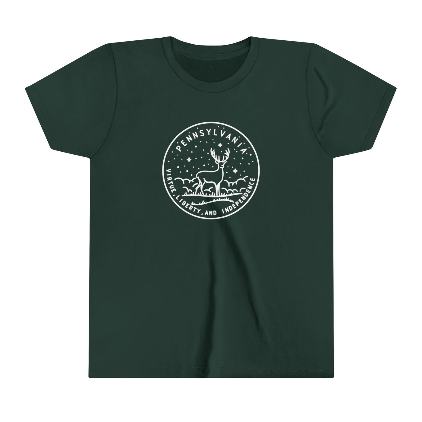 Pennsylvania State Motto Kids T-Shirt Forest / S - The Northwest Store