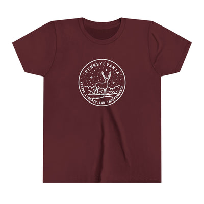 Pennsylvania State Motto Kids T-Shirt Maroon / S - The Northwest Store