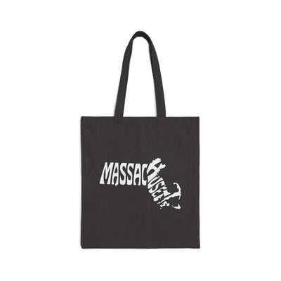 Massachusetts State Shape Tote Bag Black / 15" x 16" - The Northwest Store