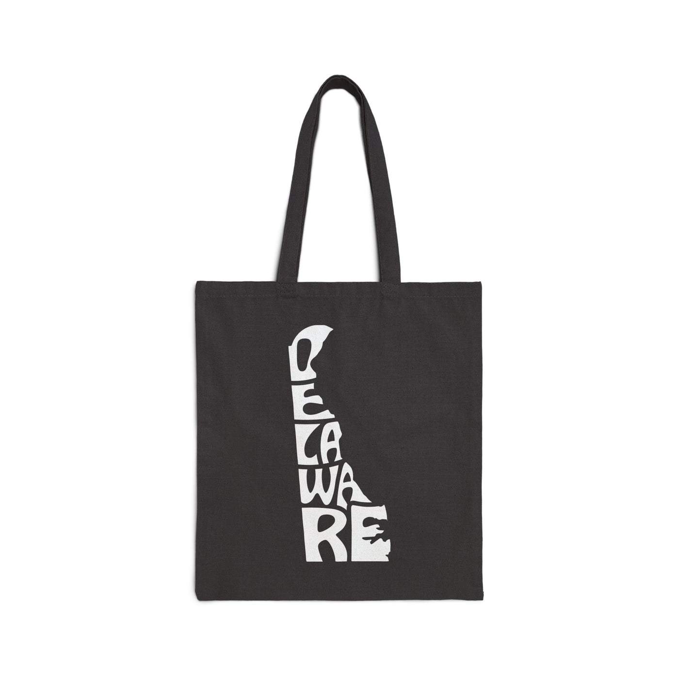 Delaware State Shape Tote Bag Black / 15" x 16" - The Northwest Store