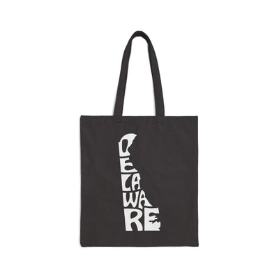 Delaware State Shape Tote Bag Black / 15" x 16" - The Northwest Store