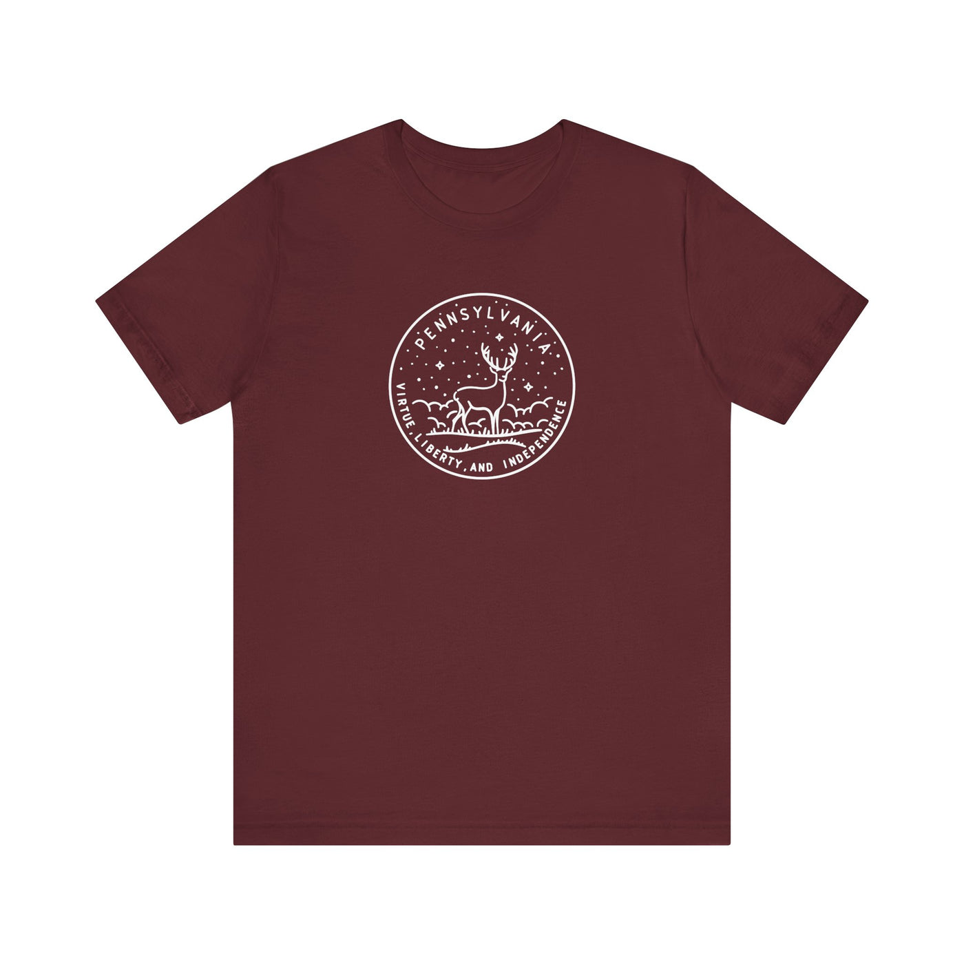 Pennsylvania State Motto Unisex T-Shirt XS / Maroon - The Northwest Store