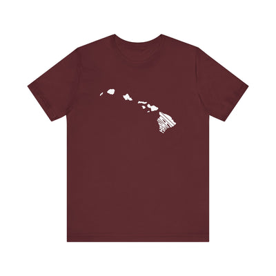 Hawaii State Shape Unisex T-Shirt Maroon / XS - The Northwest Store