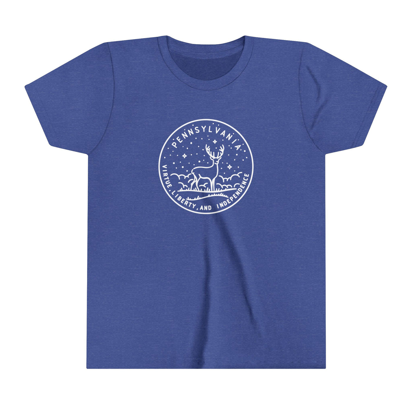 Pennsylvania State Motto Kids T-Shirt Heather True Royal / S - The Northwest Store