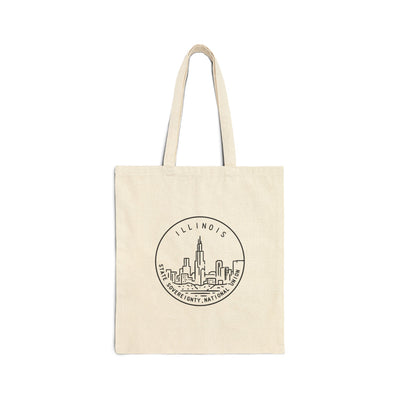 Illinois State Motto Tote Bag Natural / 15" x 16" - The Northwest Store